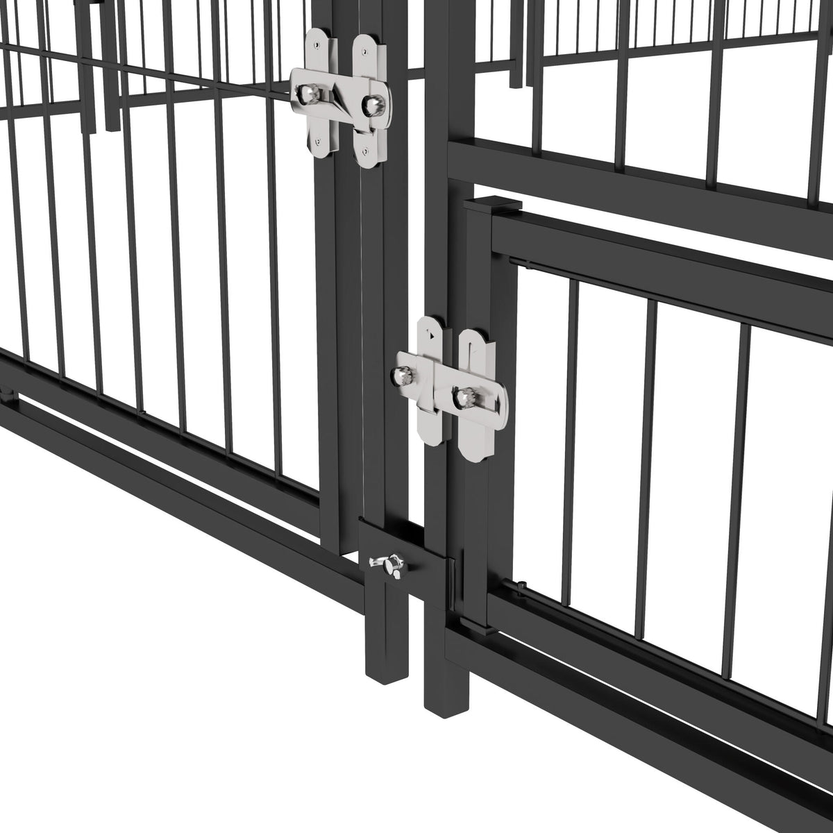 Pawhut Perrera Con Toldo Y 2 Cuencos Para Exterior 211x211x151 Cm Negro Y Café_4