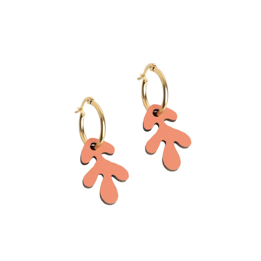 Pendientes Coral - Aro de Acero Quirúrgico y Bañado en Oro de 18k - Nature Vibes_0