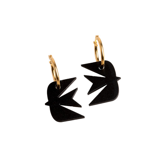Pendientes Golondrina - Aro de Acero Quirúrgico y Bañado en Oro de 18k - Nature Vibes_0