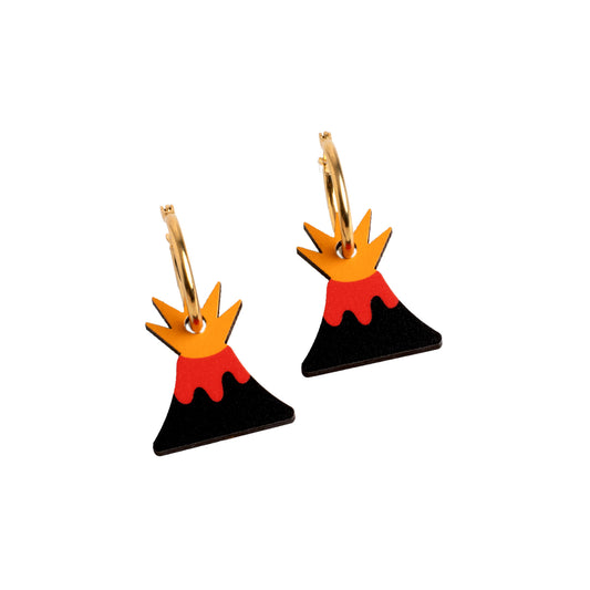Pendientes Volcán - Aro de Acero Quirúrgico y Bañado en Oro de 18k - Nature Vibes_0