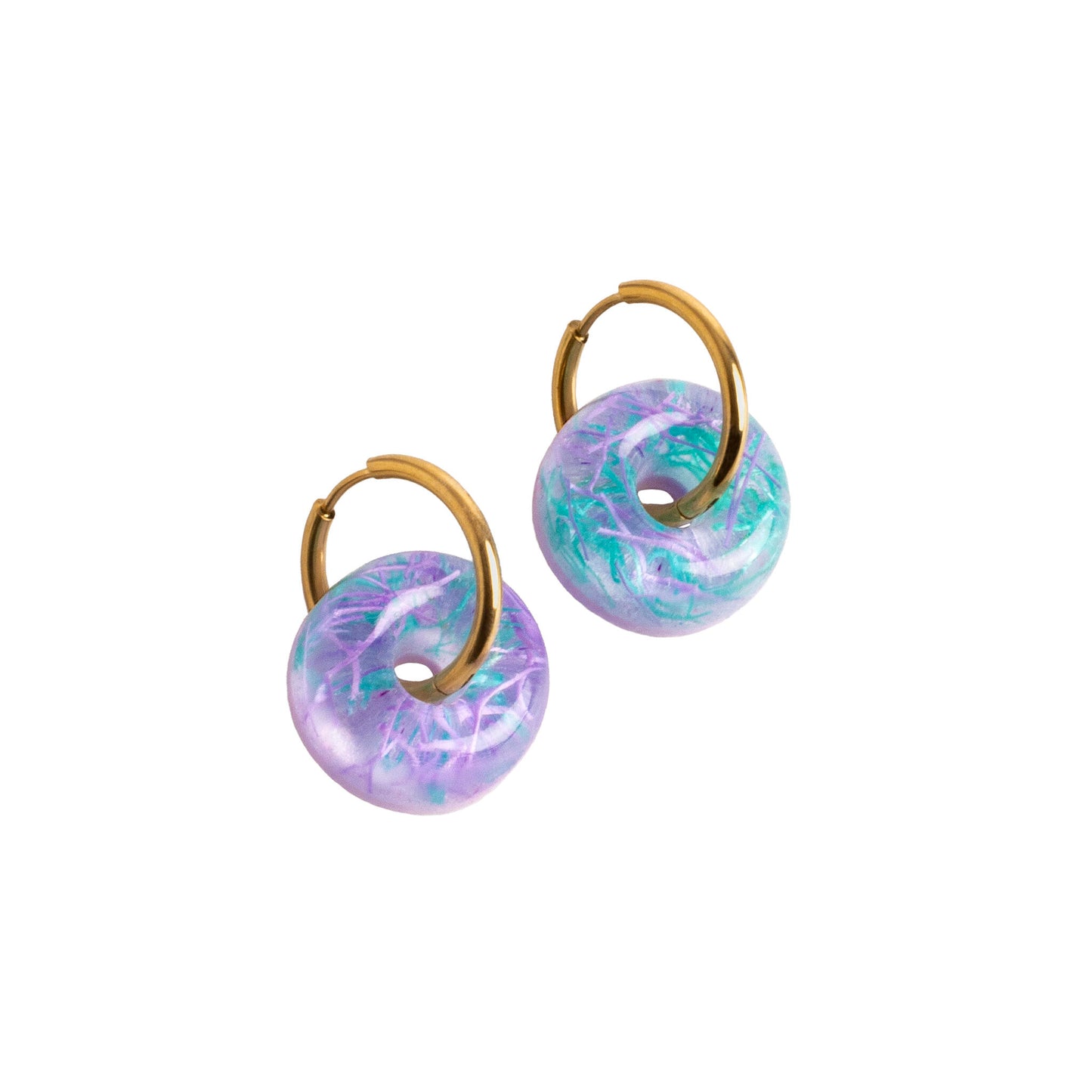 Pendientes de Aro Carnota - Vidrio de Mar Reciclado de Galicia, Joya Artesanal Única - Nature Vibes_0