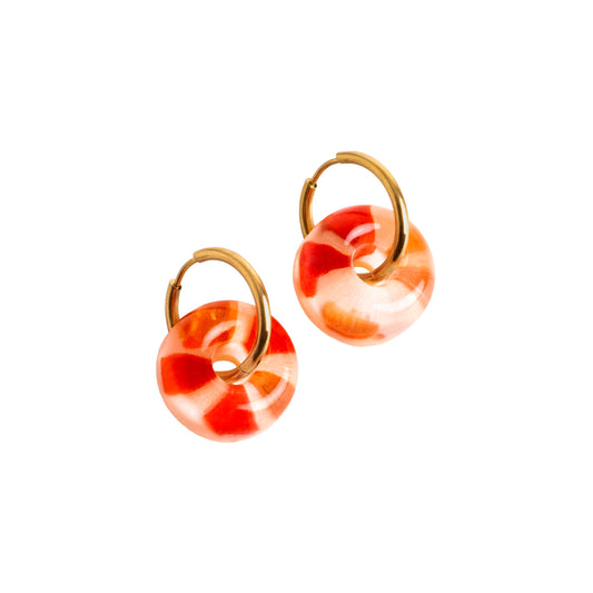 Pendientes de Aro Esteiro – Vidrio de Mar y Microplástico Reciclado de Galicia - Nature Vibes_0