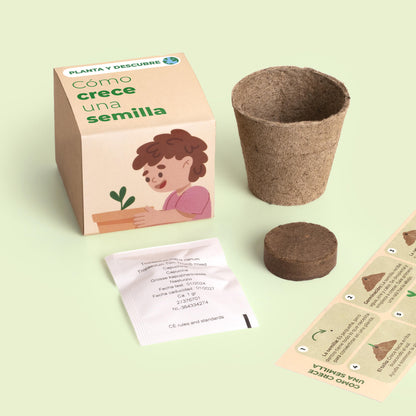 Planta y Descubre – Kit Germinación para Niños, Aprende Cómo Crece una Semilla (STEM) - Resetea_1