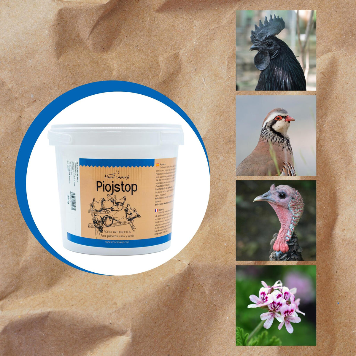 Polvo De Gurlite, Piojstop 250 G | Repelente Natural De Los Parásitos Externos En Gallinero, Perrera Y Jardines, Contra Piojos, Garrapatas Y Ácaros_2