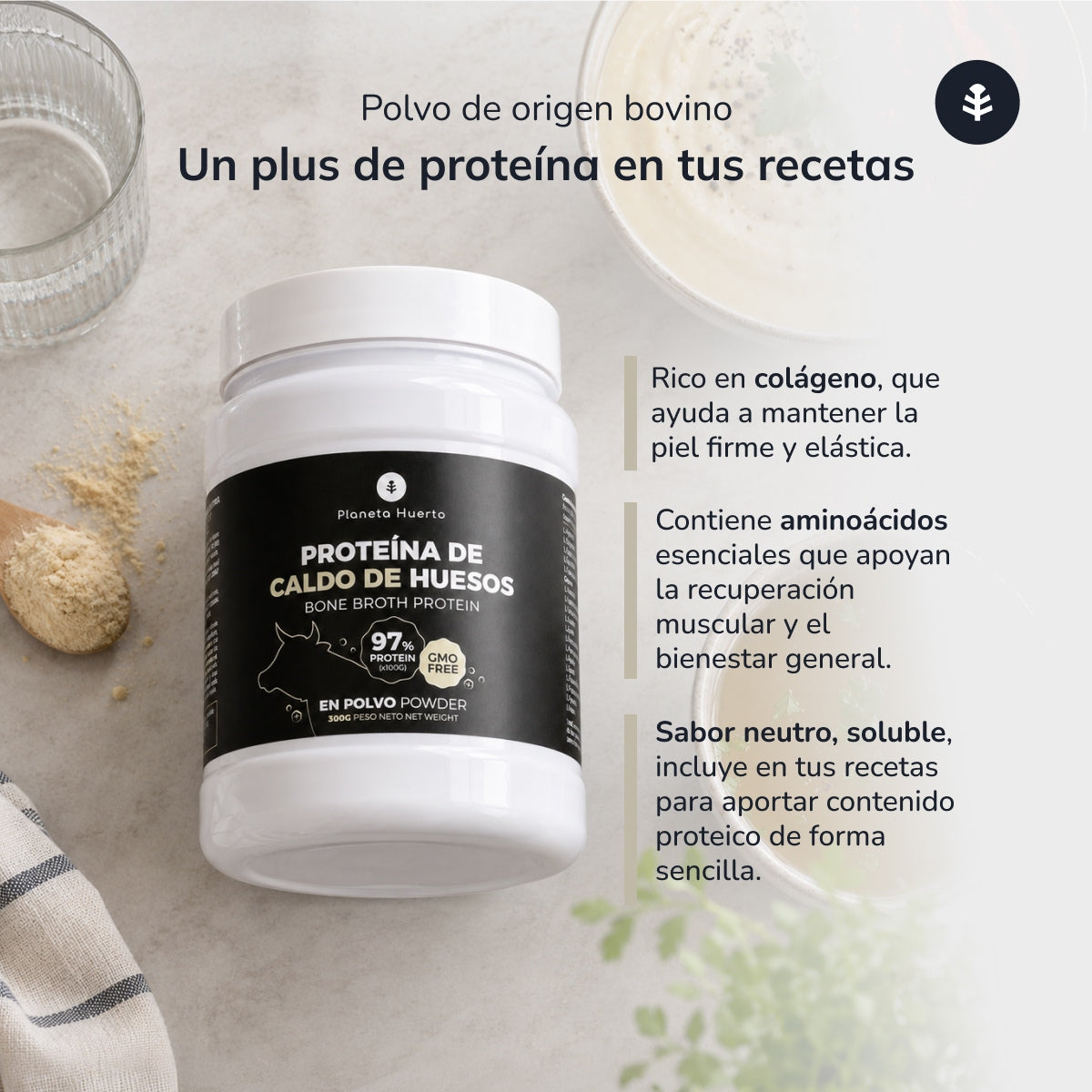 Proteína de caldo de huesos en polvo Planeta Huerto 300 g
