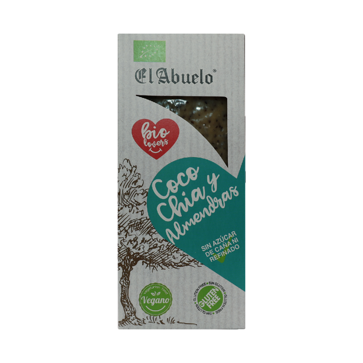 Turrón Vegano con Coco, Chía y Almendras  ECO El Abuelo, 200 g