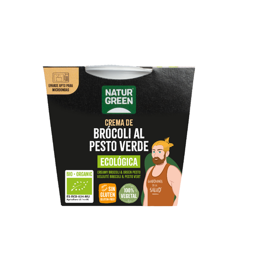 Crema de Brócoli al Pesto Verde Ecológica Sin gluten Naturgreen 310 g