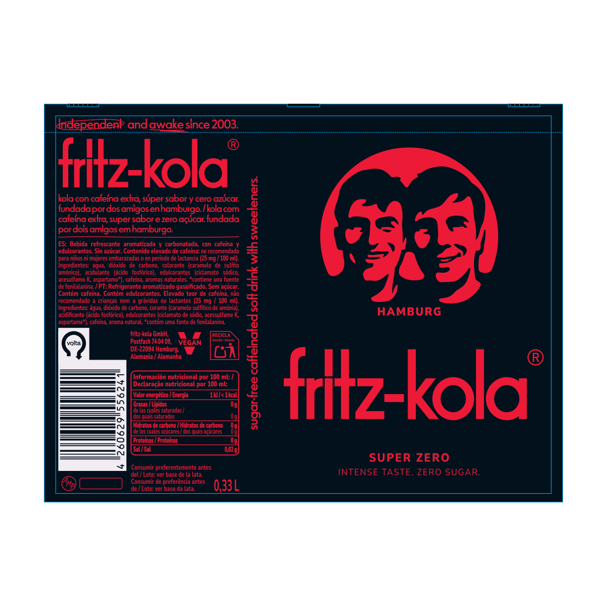 Fritz Kola Super Zero en Lata FRITZ KOLA 330 ml