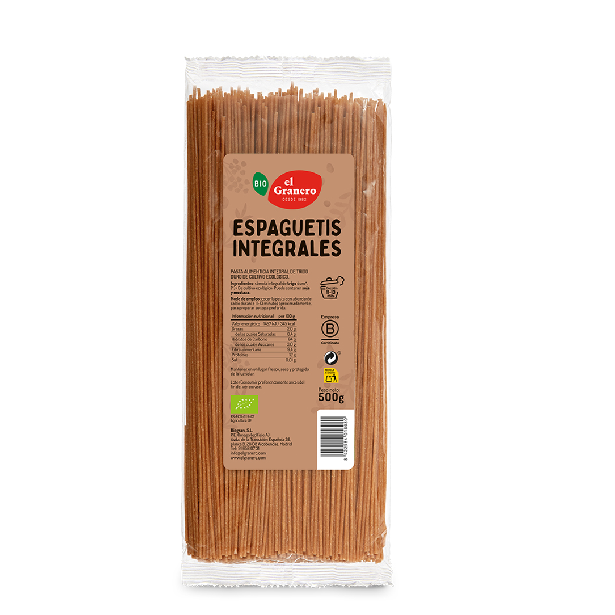 Espagueti Integral El Granero 500 g