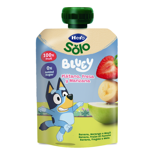 Bolsita Pouch Yogur, Plátano y Fresa Manzana Hero 100g