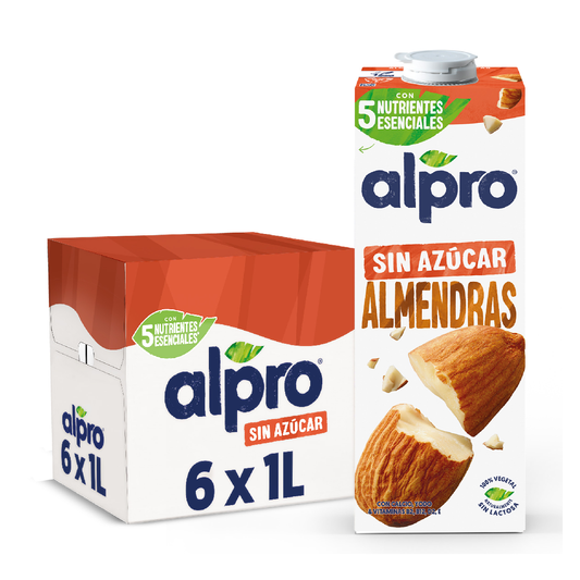 Pack 6 uds Bebida de Almendras Sin Azúcar Alpro 1 Litro