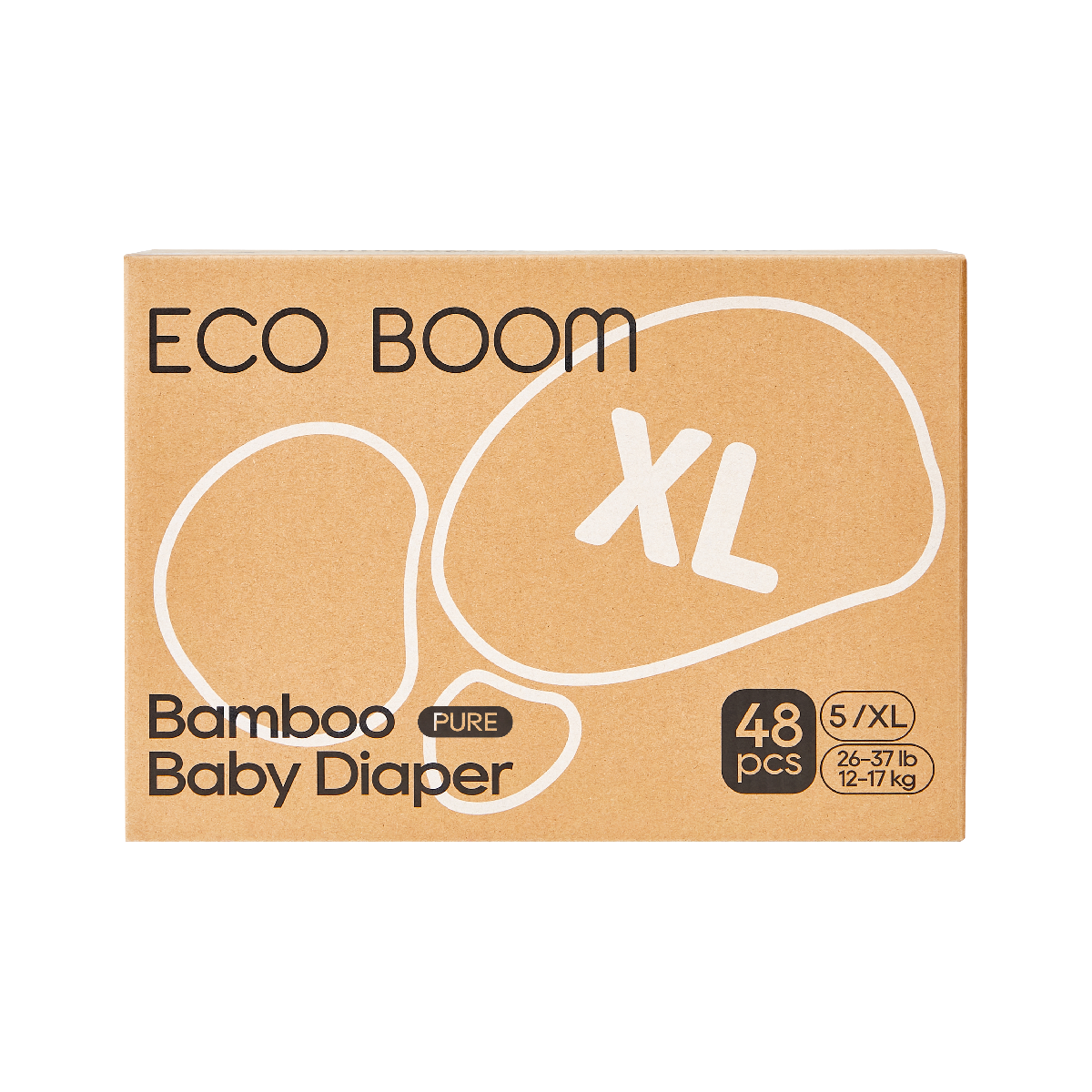 Pañales de Bambú Pure Premium T5 (de 12 a 17 Kg) Ecoboom 48 uds