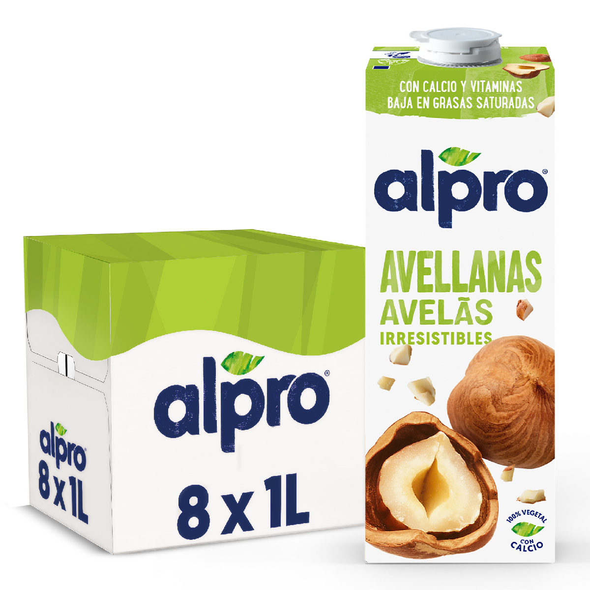 Pack 8 uds Bebida de Avellanas Alpro 1 Litro