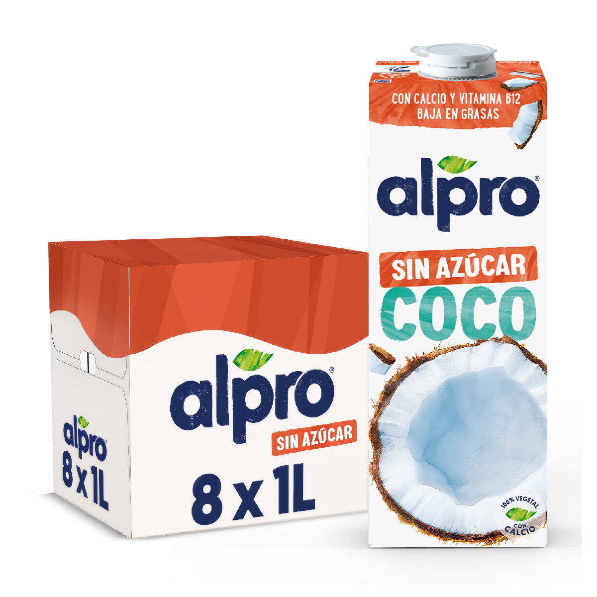 Pack 6 uds Bebida de Coco Sin azúcar Alpro 1 Litro