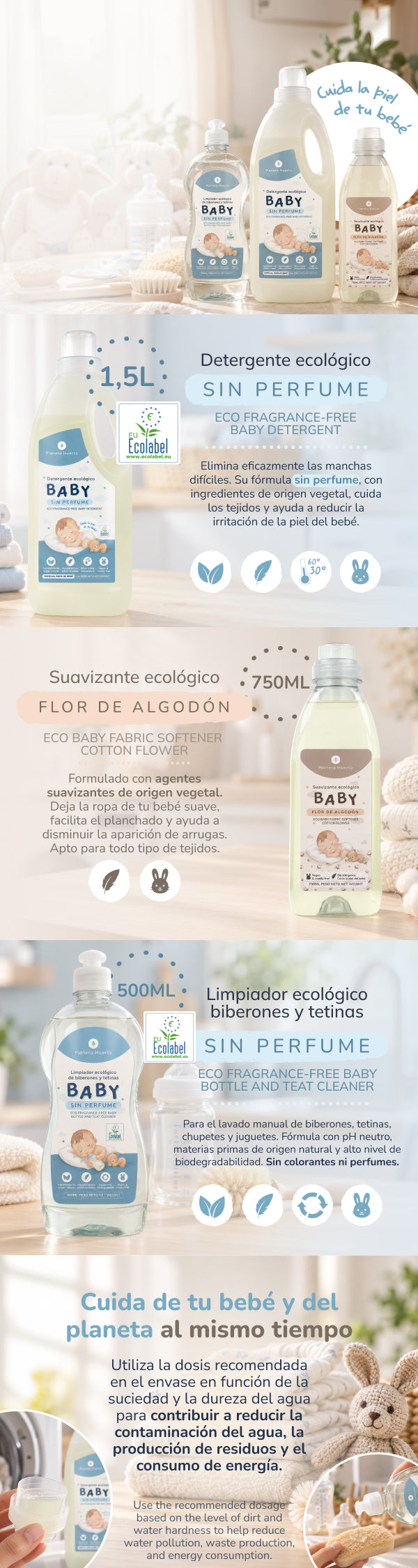 Baby Detergente suave para ropa ECO Planeta Huerto 1,5 L