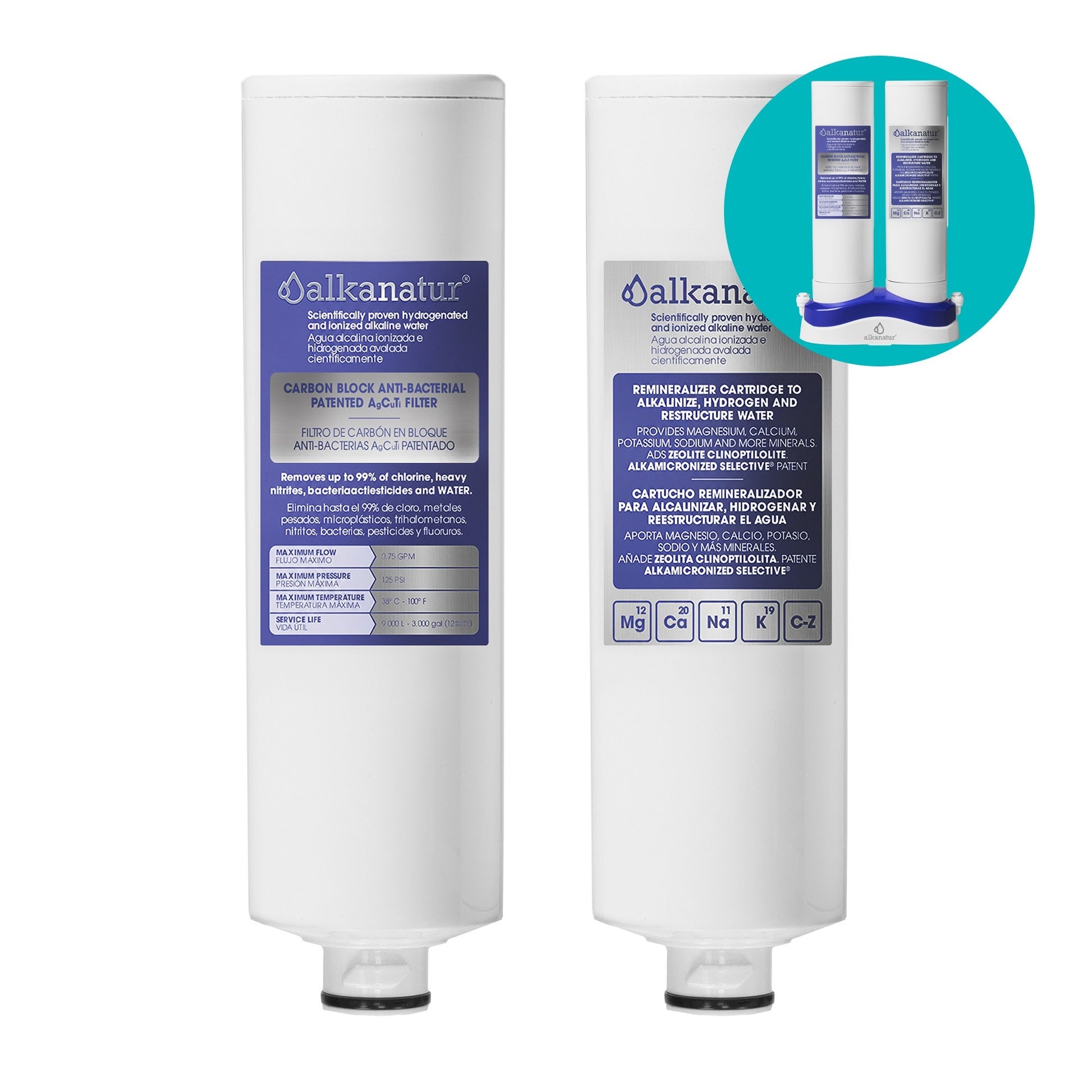 Recambios filtros Depure (depurador + alcalinizador)