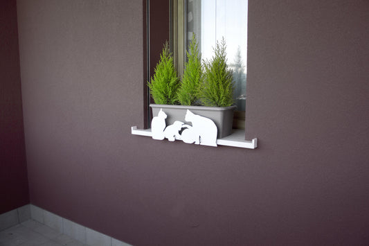 Soporte Jardinera Vasosicuro Gatos Blanco_0