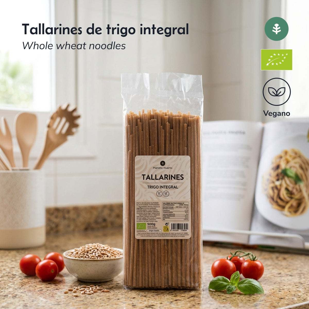 Tallarines de trigo integral ECO Planeta Huerto 500gr
