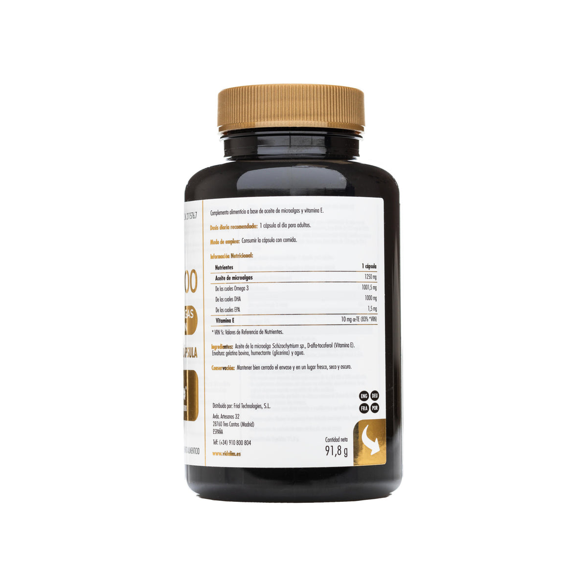 VIDALIM 1000. Omega 3 de microalgas con 1.000 mg de DHA – 60 Cápsulas Vidalim_1