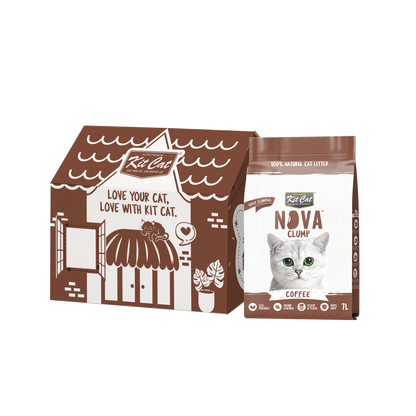 Kit Cat Arena Eco Nova Clump - Coffee 7 L Arena para gatos - Aroma Discreto Café