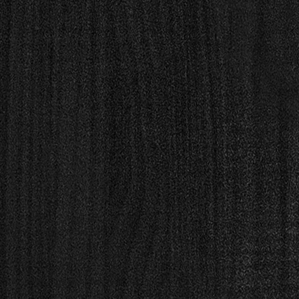 Jardinera De Madera Maciza De Pino Negro 50x50x70 Cm_5