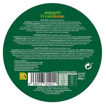 Arquivet Fresh Home Duck Stew Alimento húmedo de pato para perros 280 g