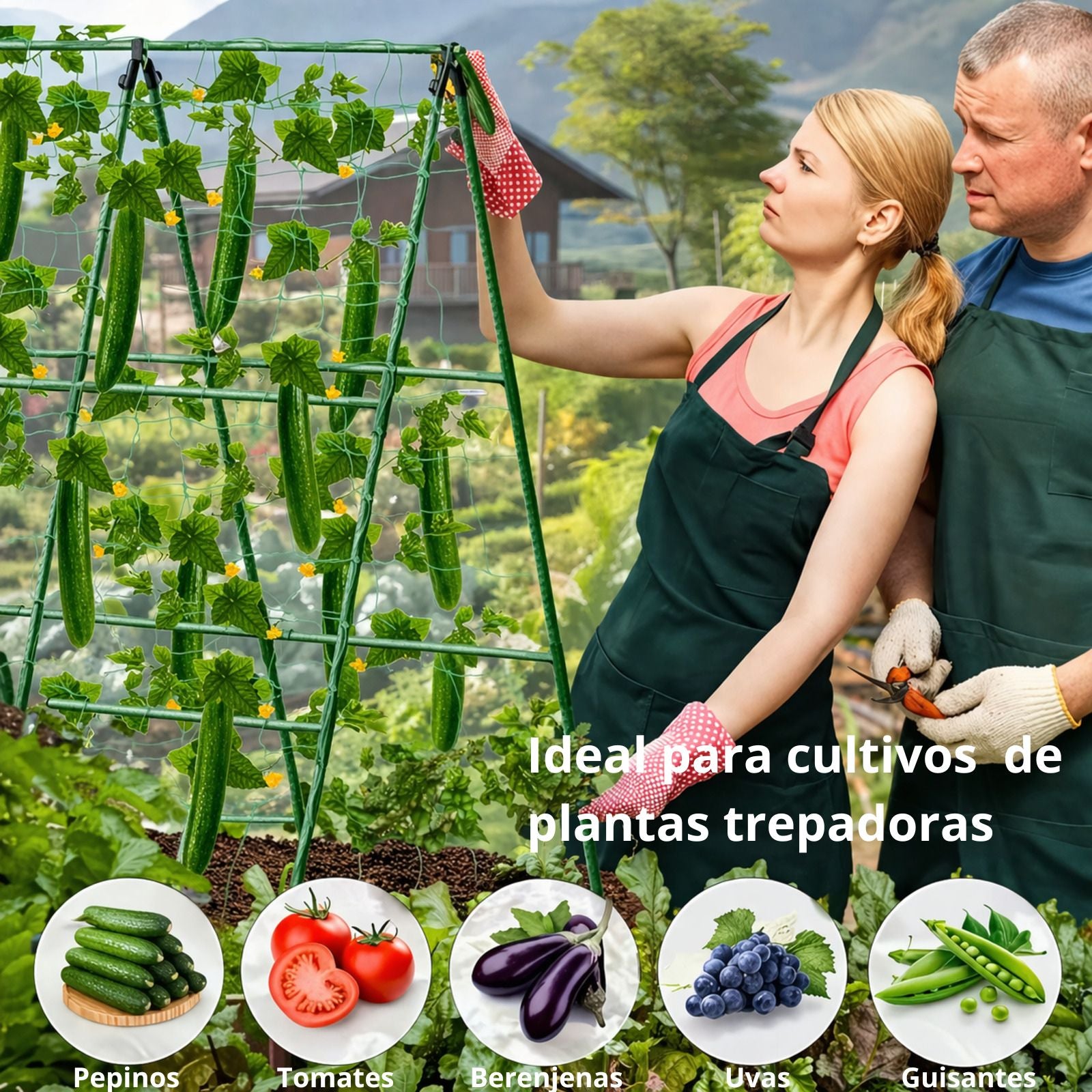 Soporte Enrejado Trepadoras 180x180 Cm Nyana Garden | Estructura En A | Huerto Y Jardín_2