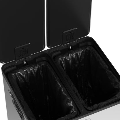Balde De Lixo Homcom Aço Inoxidável 410 E Plástico Pp Prata 41,7x36,6x56,7 Cm_3