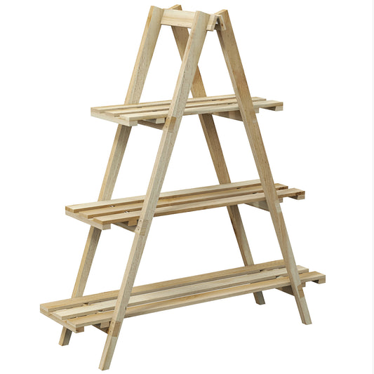 Estantería Para Plantas Outsunny Madera De Abeto Madera Natural 100x36x112 Cm_0
