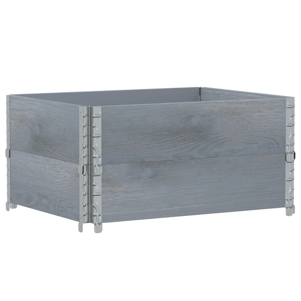 Jardinera De Madera Maciza De Pino Gris 80x60 Cm_0