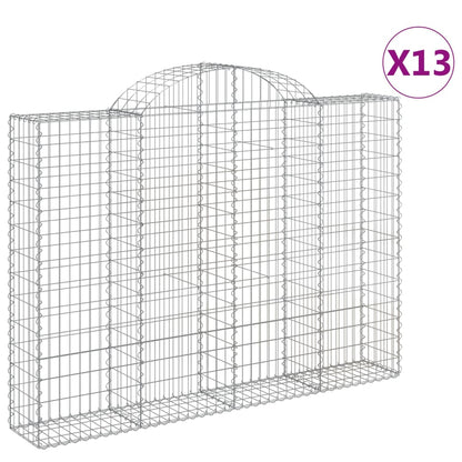 Cestas Gaviones 13 Uds Forma De Arco Hierro 200x30x140/160 Cm_0