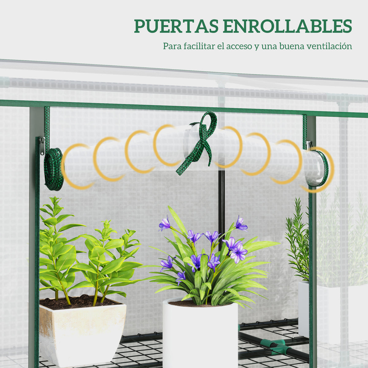 Outsunny Invernadero De Exterior Con 9 Estantes Puerta 215x46x151 Cm Blanco_5