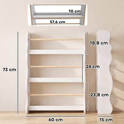Estante De Livros Infantil Aiyaplay Painel De Partículas, Melamina Branco_2