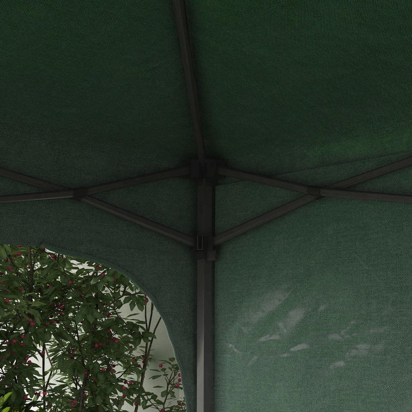Outsunny Carpa Plegable 3x3 M Altura Ajustable 1 Pared Lateral Verde_3