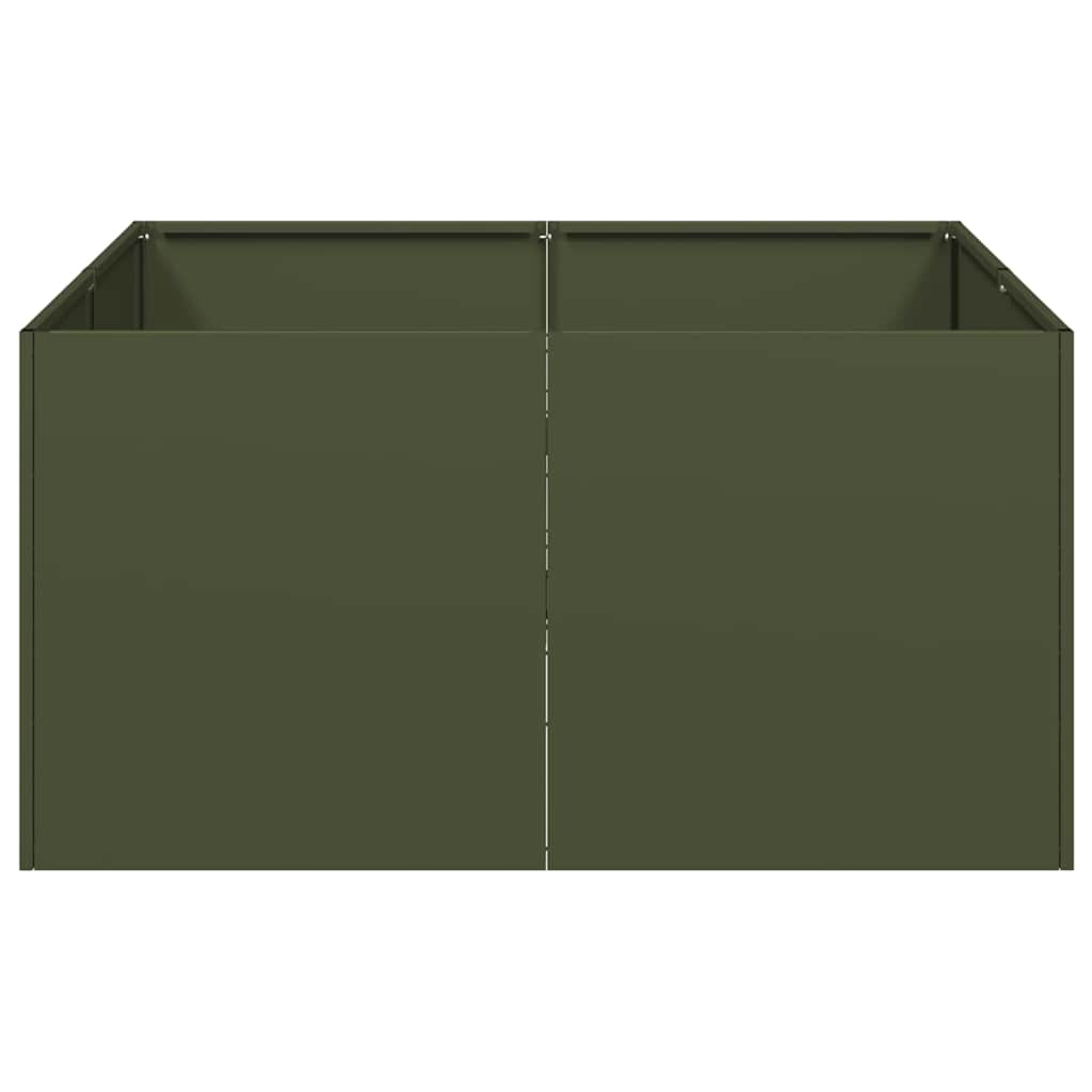 Jardinera De Acero Laminado En Frío Verde Oliva 80x80x40 Cm_3