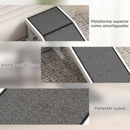 Pawhut Rampa Para Perros De Madera Con Alfombra Antideslizante 125x40x35,5 Cm_5