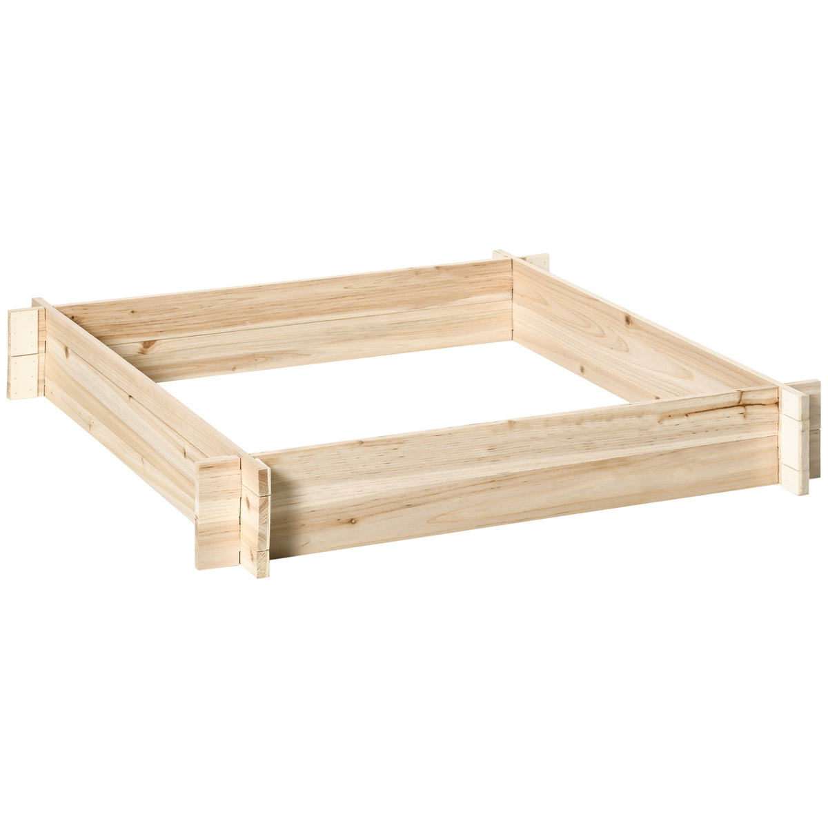 Outsunny Arriate De Madera De Jardín Suelo De Huerto Urbano 100x100x16cm Natural_0
