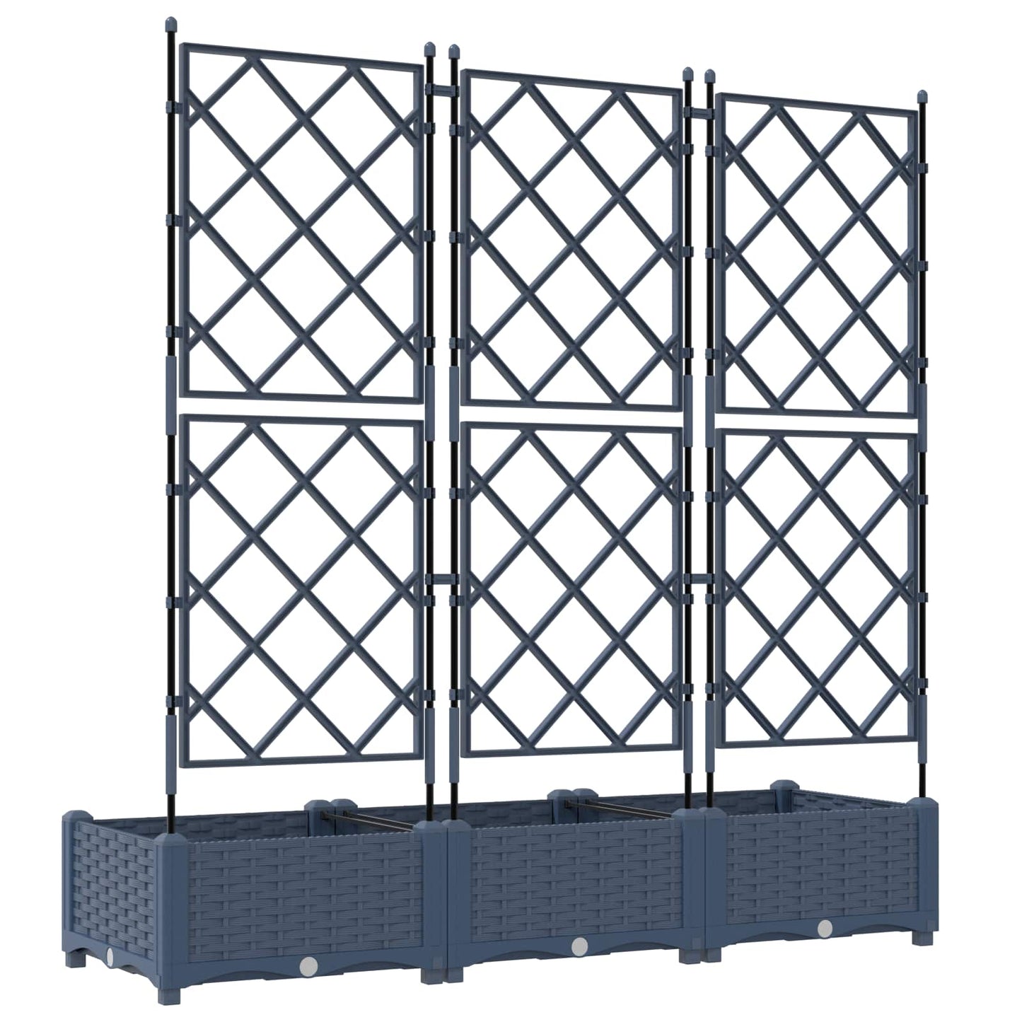 Macetero De Jardín 3 Uds. Gris 120 X 40 X 125,5 Cm Pp_5