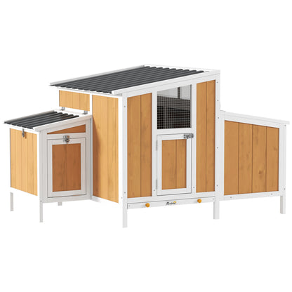 Pawhut Gallinero Para Exterior De Madera 145x90x92 Cm Para 2-4 Gallinas Amarillo_0
