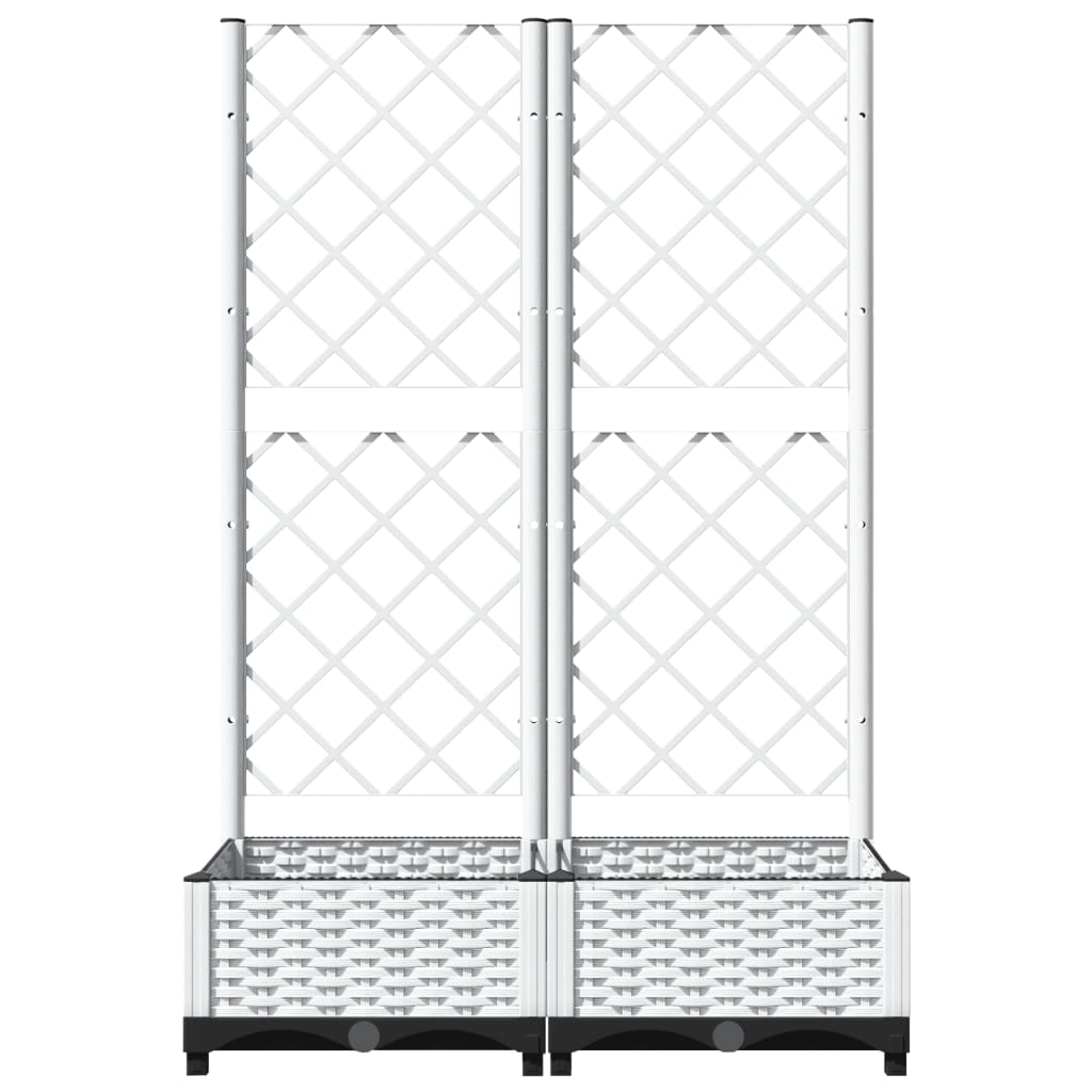 Jardinera Con Enrejado Pp Blanco 80x40x121,5 Cm_2