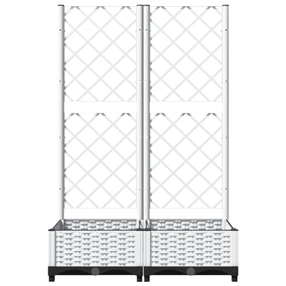 Jardinera Con Enrejado Pp Blanco 80x40x121,5 Cm_2