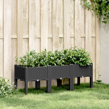 Jardinera Con Patas Pp Negro 120x40x42 Cm_1
