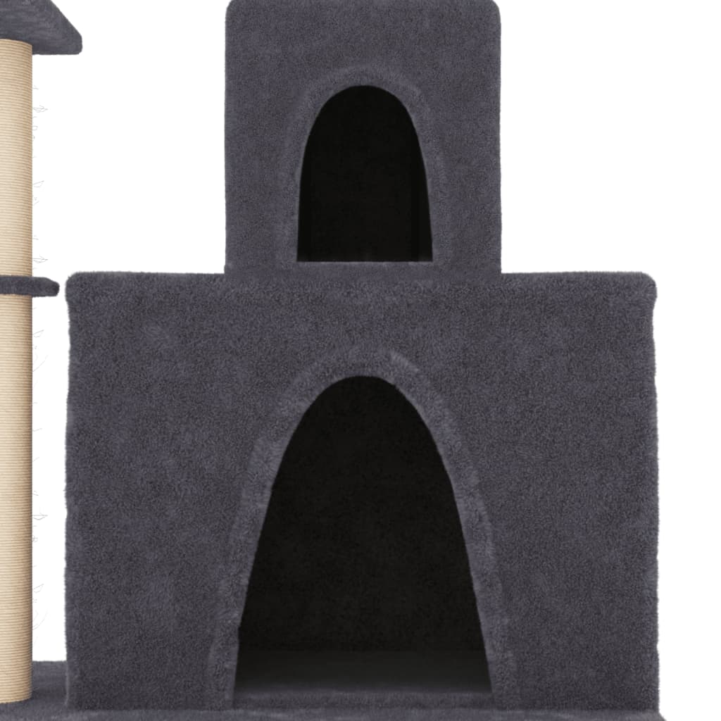 Rascador Para Gatos Con Postes De Sisal Gris Oscuro 83 Cm_5