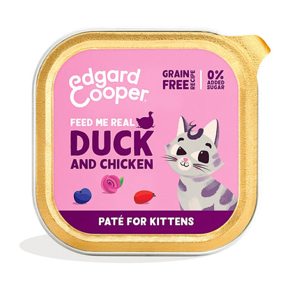 Comida húmeda gatos paté Tarrina Kitten Pato y Pollo Edgard &amp; Cooper 85 g