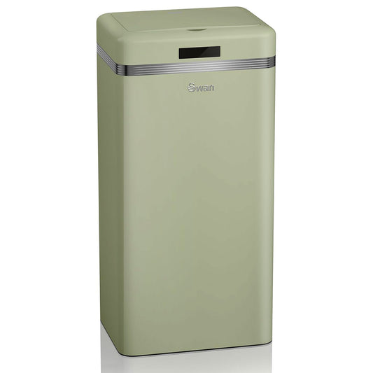 Swan Cubo De Basura Cocina Automático, Sensor De Movimiento, 45l, Metálico, Papelera Reciclaje, Swka4500gneu, Verde_0