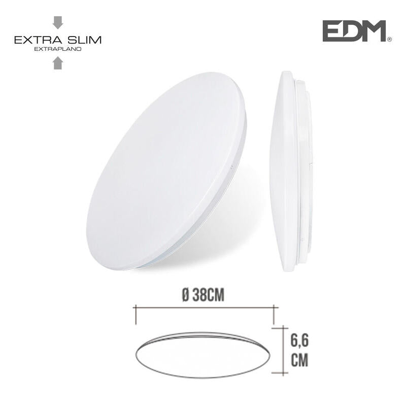 Plafon/aplique Led De Superficie 24w 4000k Ø38x6,6cm Edm_1