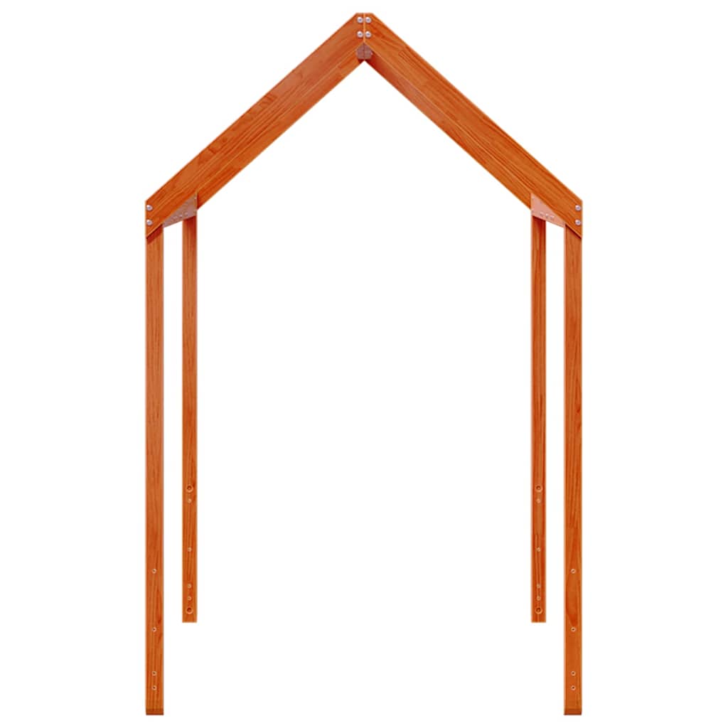 Techo De Cama Infantil Madera Maciza Pino Marrón 207x95,5x159cm_4