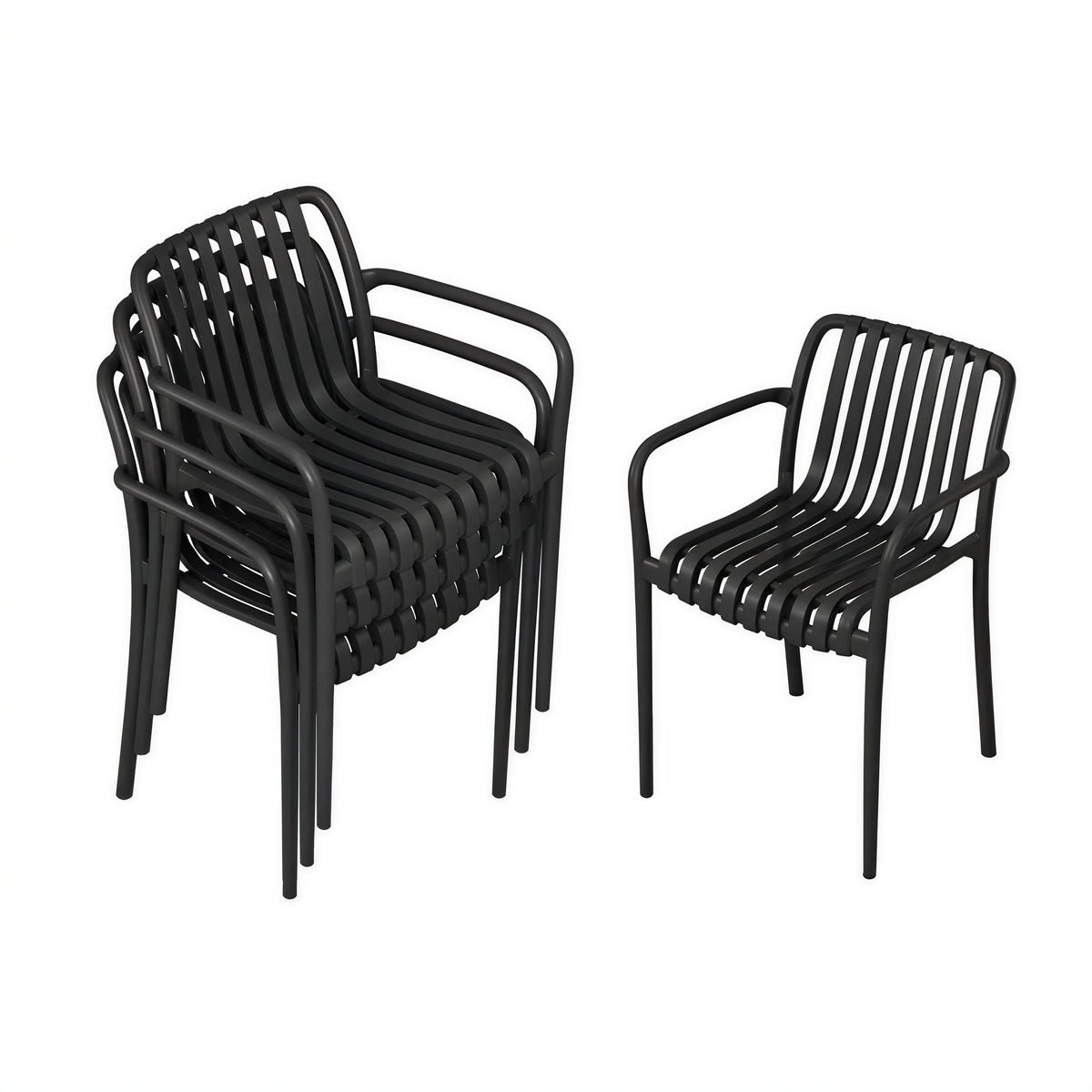 Sillas De Jardín Outsunny Pp Negro 55x58.5x81.5 Cm_5