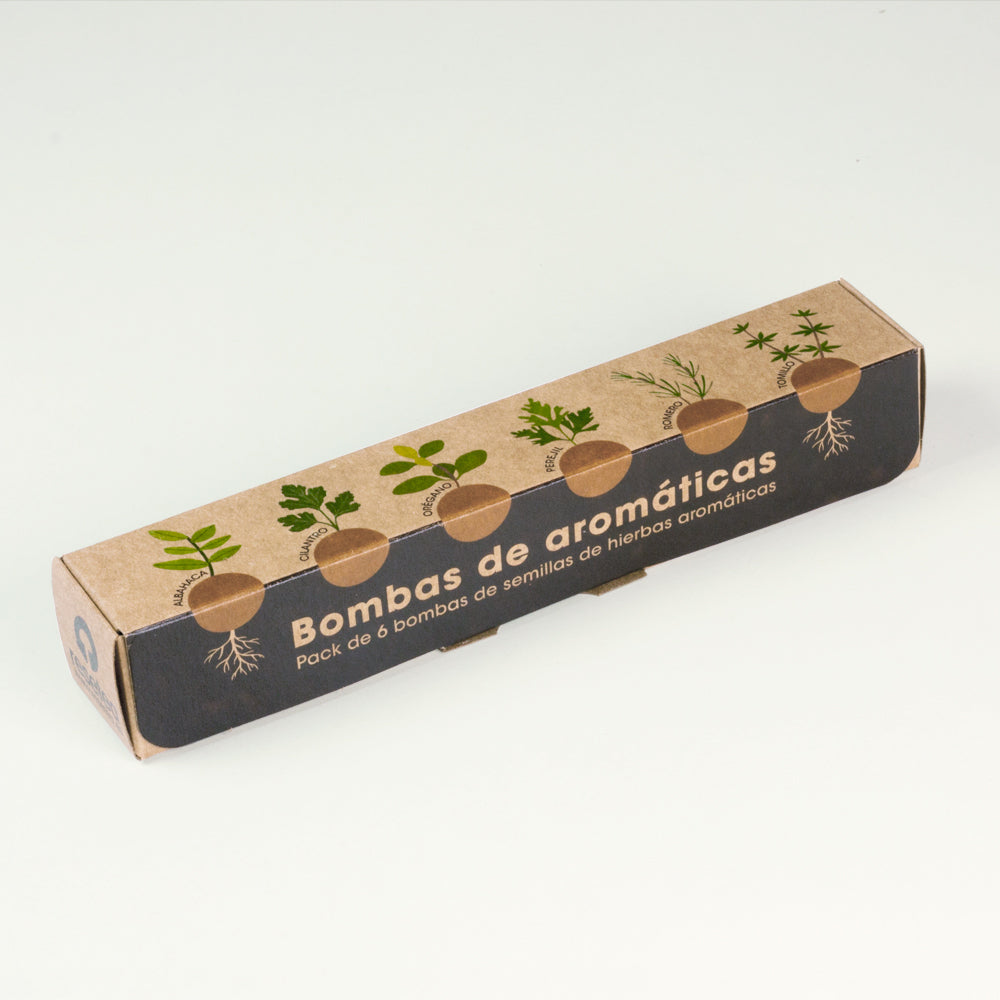 Pack 6 Bombas de Semillas de Hierbas Aromáticas – Huerto Casero de Cocina, Regalo Original - Resetea_2