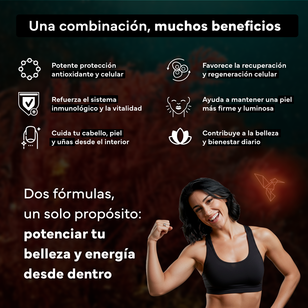 Biotina 10.000mcg Con Zinc, Selenio Y Vitaminas + Astaxantina 8 Mg. Sevens Nutrition. Cabello, Piel, Uñas Y Antioxidante_2